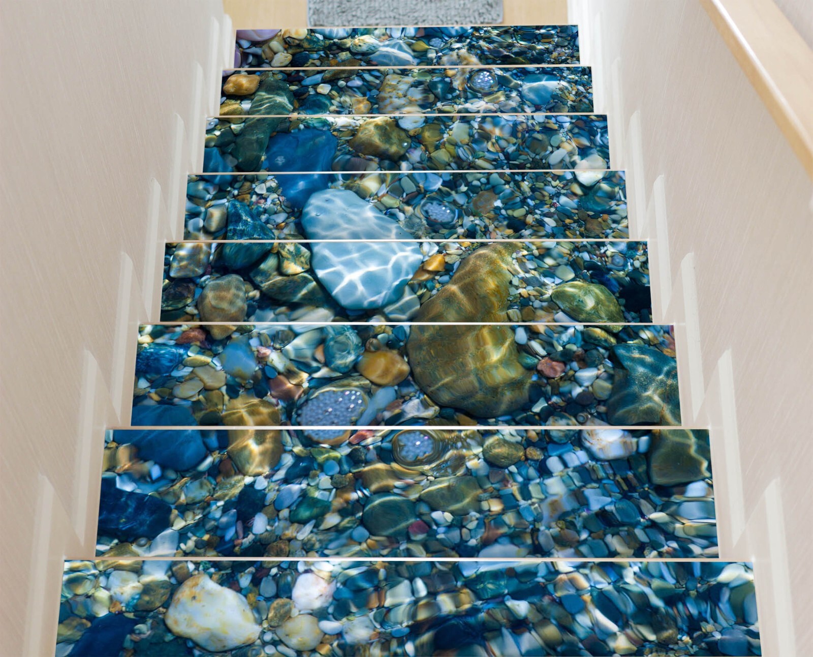 3D Blue Stones W025 Stairs Risers Decoration Photo Mural Vinyl Wallpaper Vera