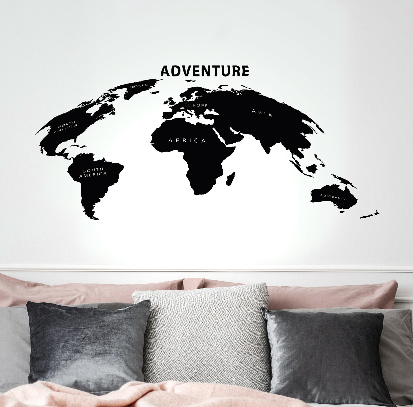 Vinyl Wall Decal World Travel Adventure Geography Stickers 35 in x 17 in gz275