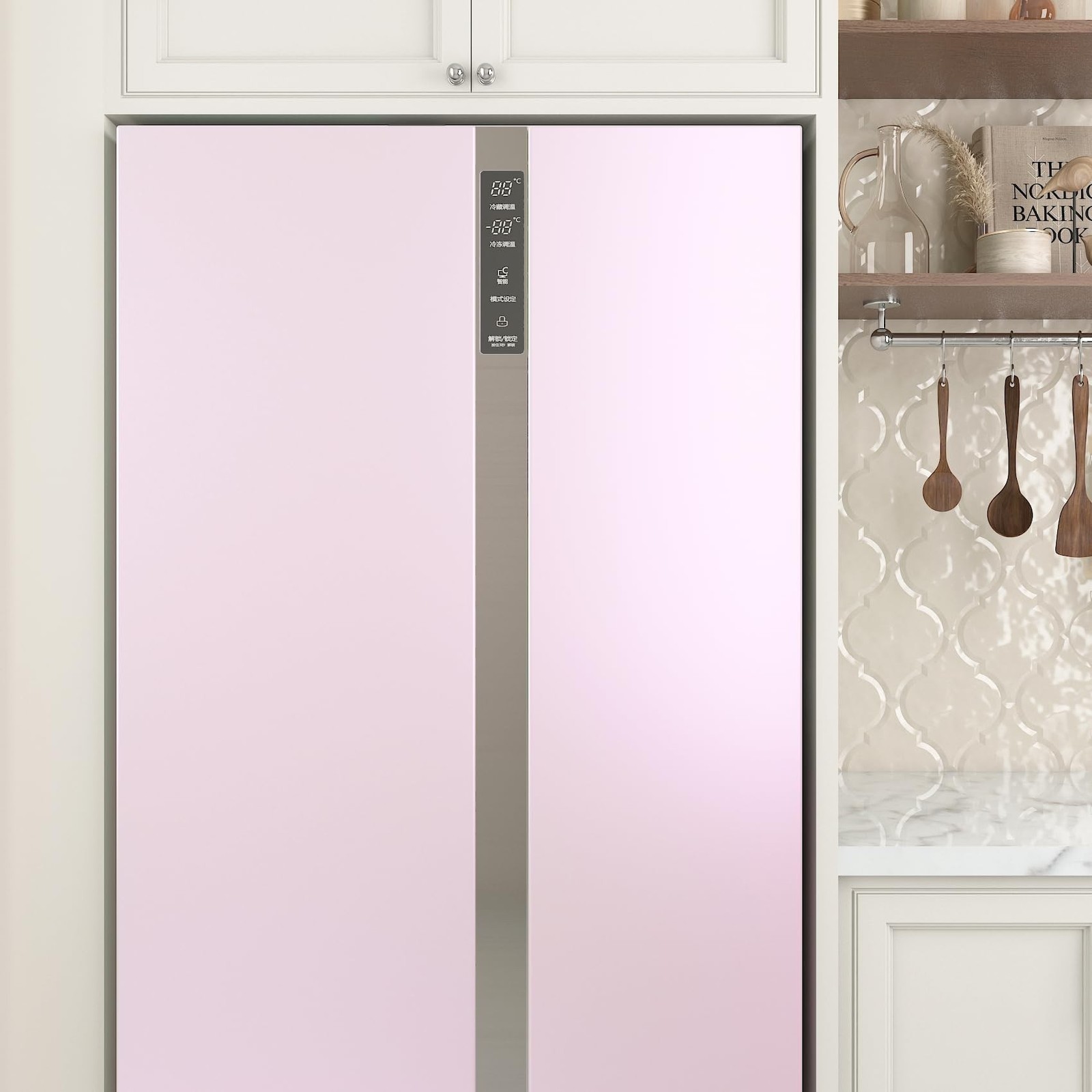 FunStick Satin Light Pink Wallpaper Peel and Stick Thick Pink Contact Paper f…