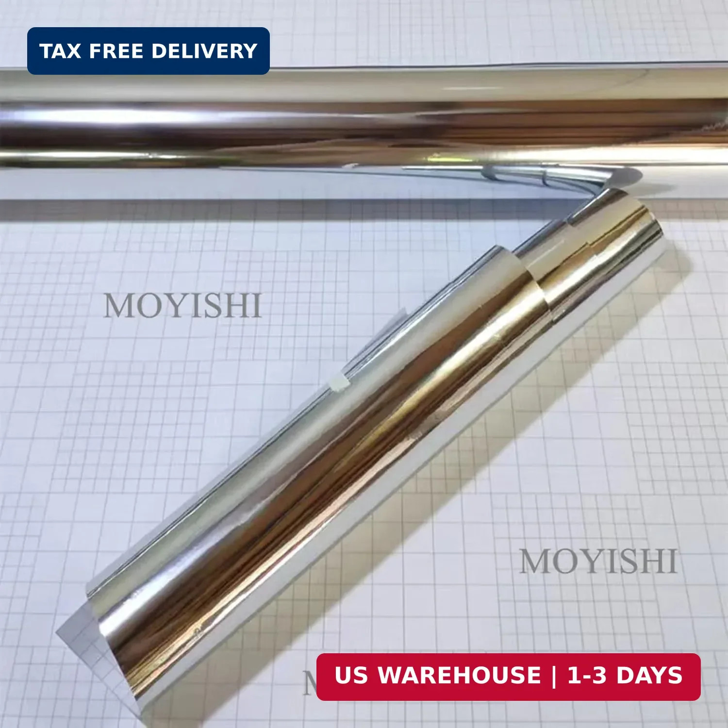 12"x78"Chrome Mirror Silver Vinyl Wrap Sticker Decal Film Sheet,Self-Adhesive