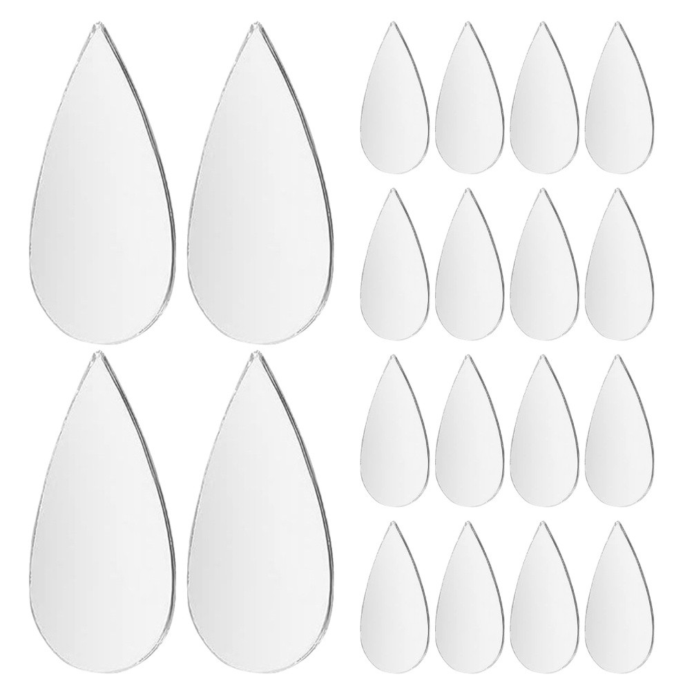 200 Pcs Acrylic Water Drop Wall Sticker Hanging Mirror Mini Mirrors for Crafts