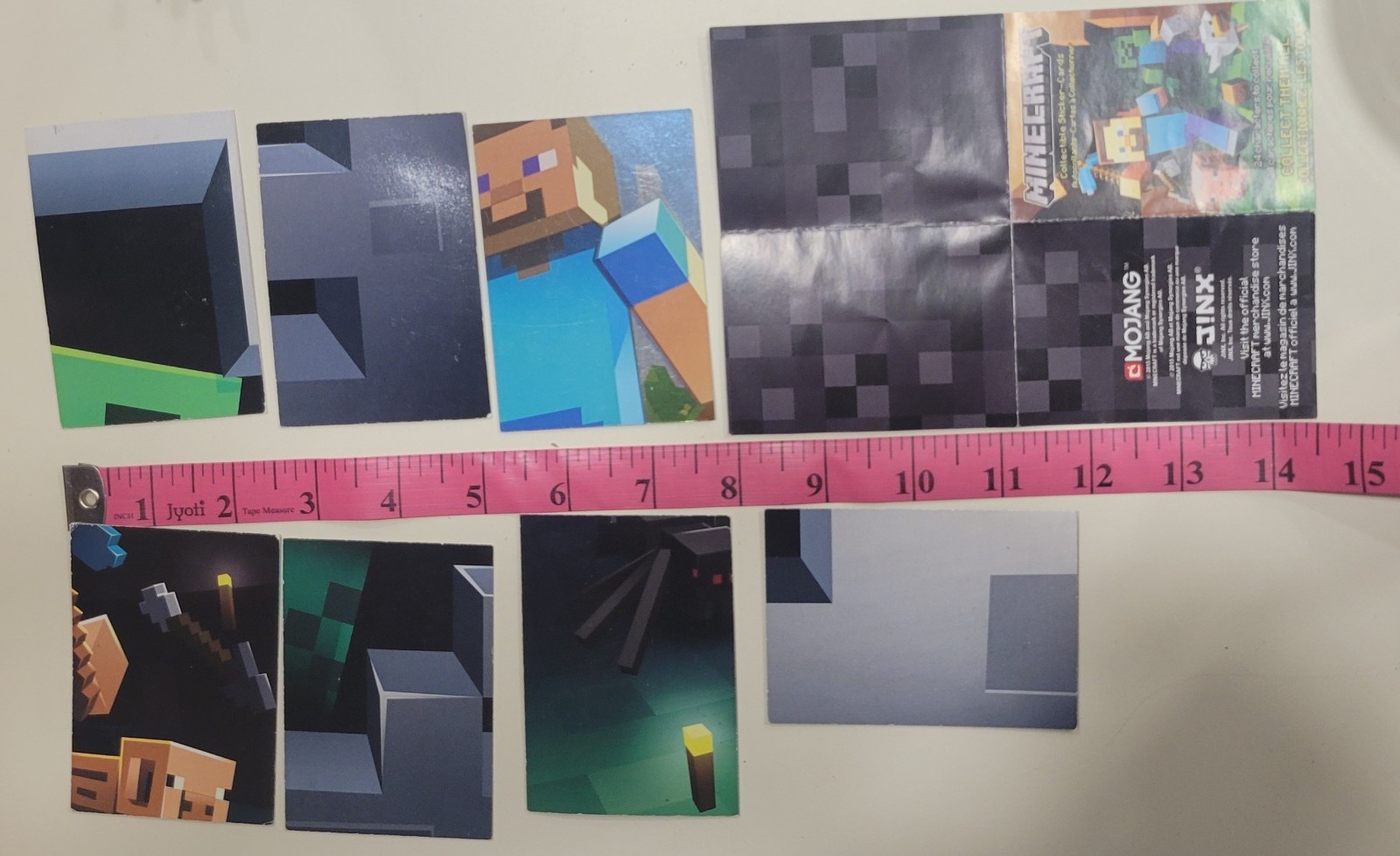 Minecraft Collectible Trading Card Stickers pack 7 Sticker Cards