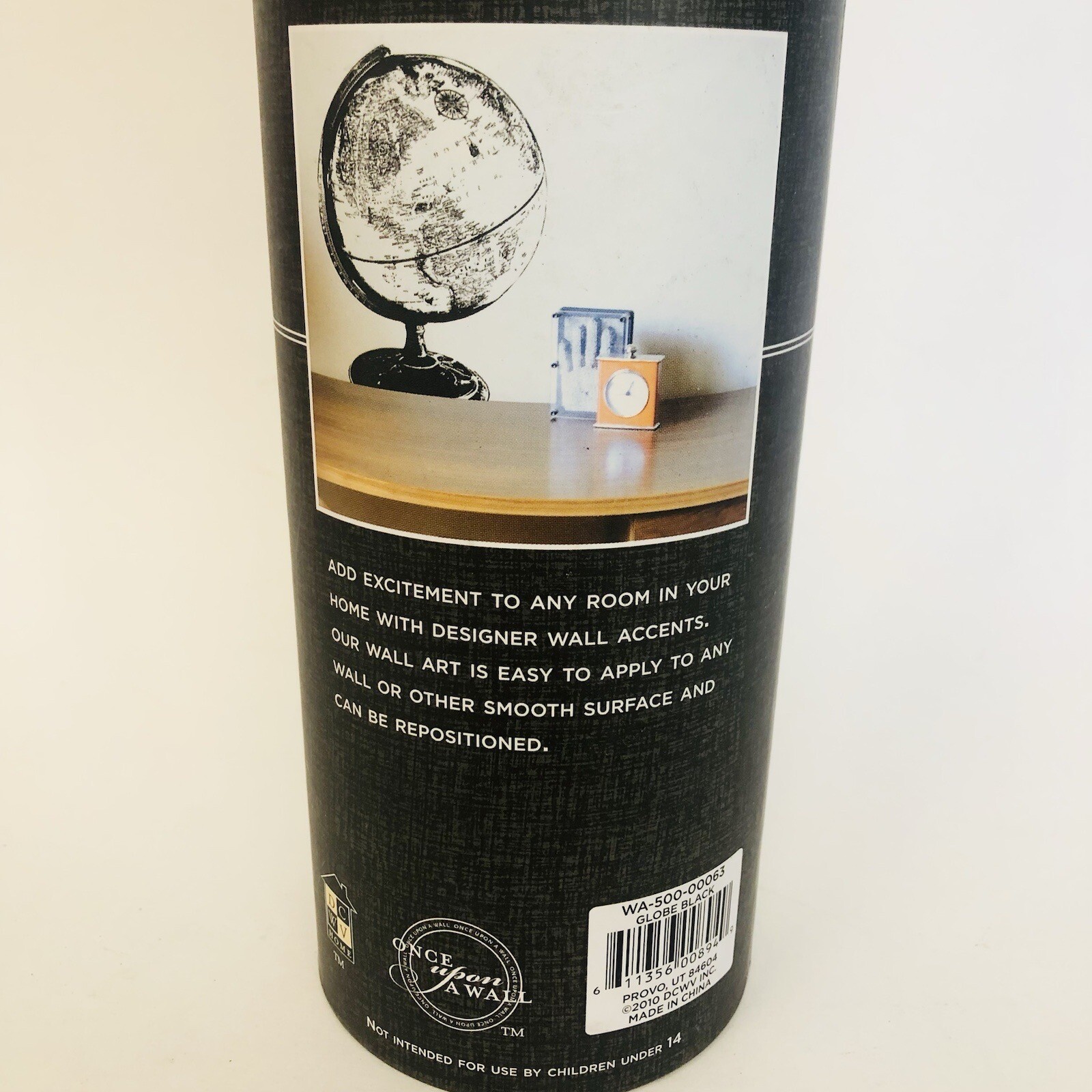 Die Cuts With A View Globe Silhouette Peel & Stick Wall Art, Black 24×12”