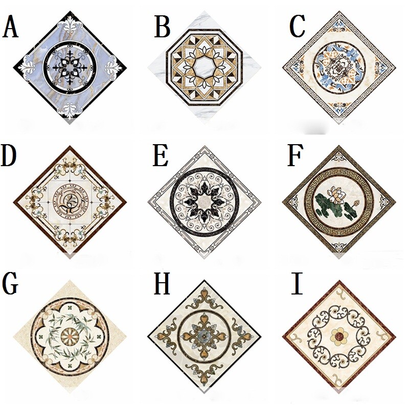 10PCS Tiles Stickers PVC Floral DIY Self-adhesive Home Wall Floor Decor Square