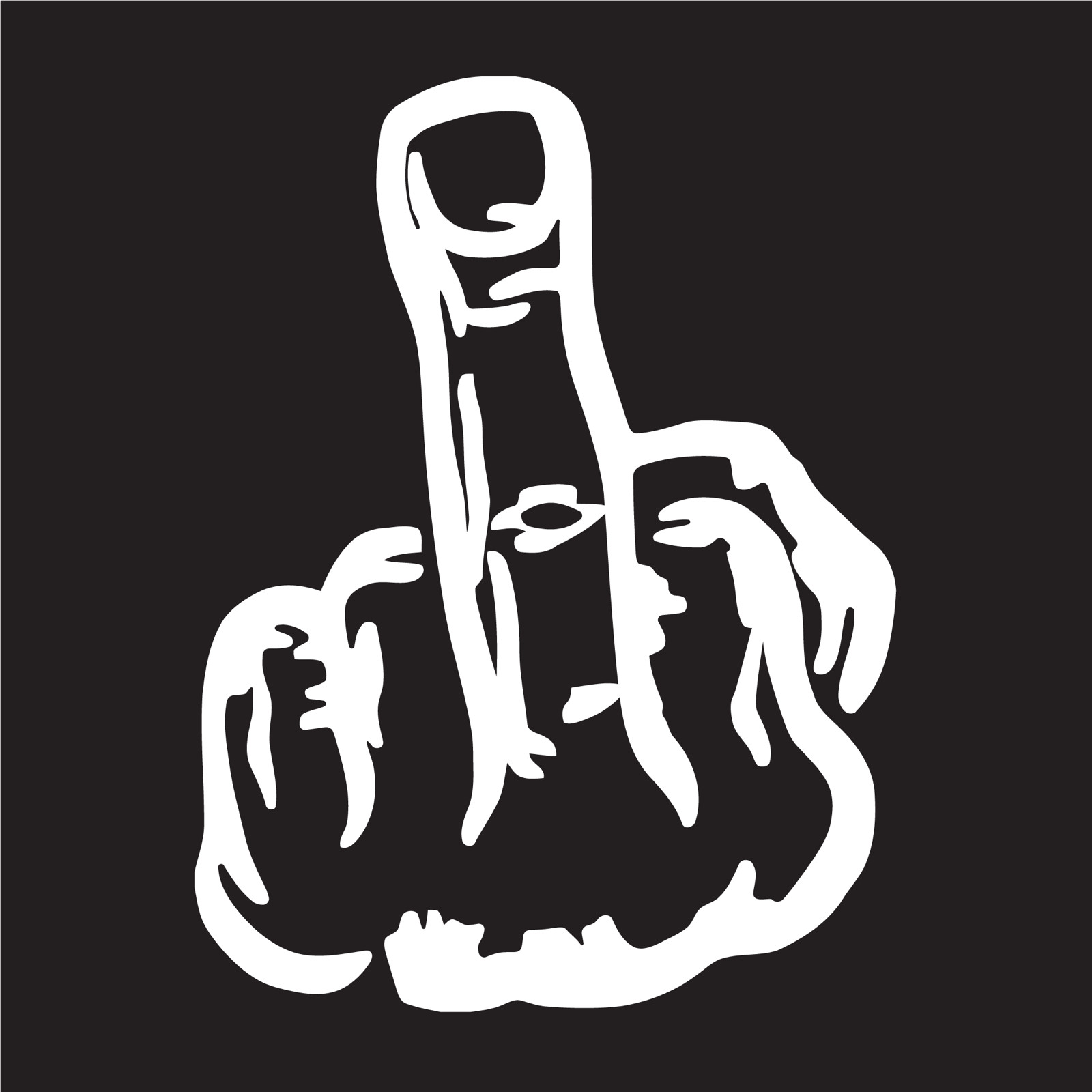 Middle Finger Die Cut Vinyl Decal No Background Multiple Colors Made in USA
