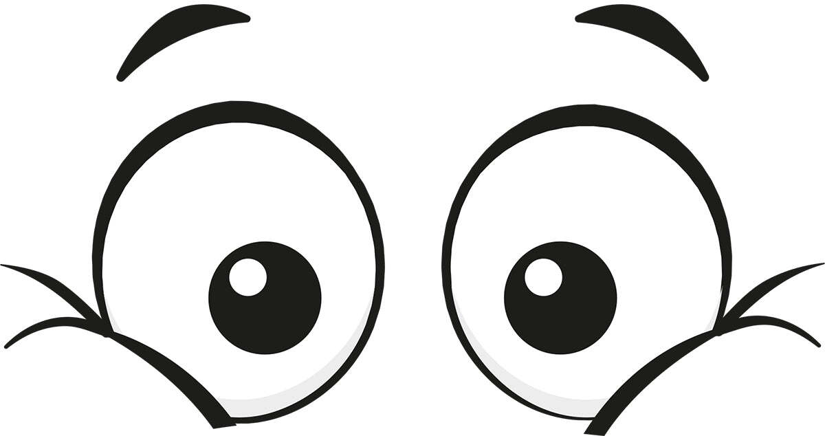Googly Eyes Excited Vinyl Decal 6 inches wide