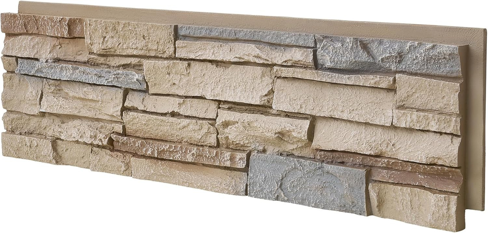 8-Pack Faux Stone Wall Panels (26 Sq Ft) PU Stone Veneer Siding, Mortarless Ligh
