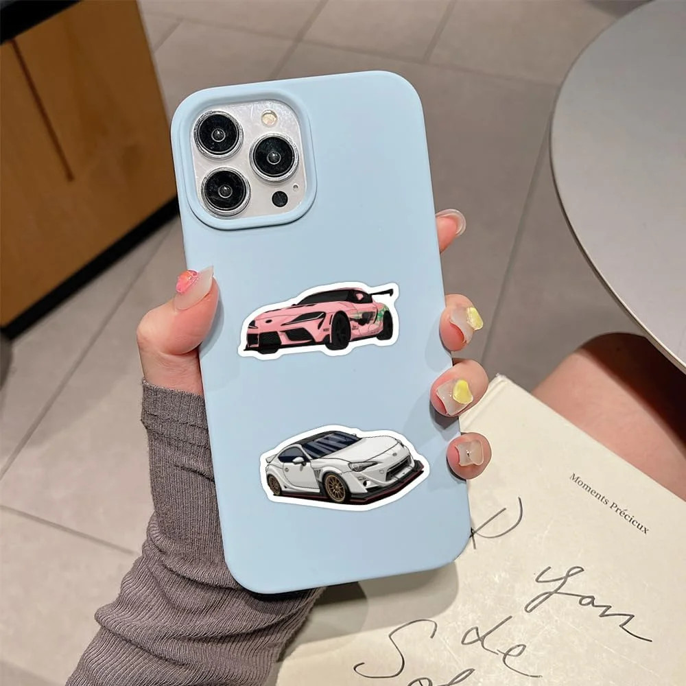 60 Pcs Sport Super Car Stickers for Teens Adult, Cute Sports Cars Sticker Waterp