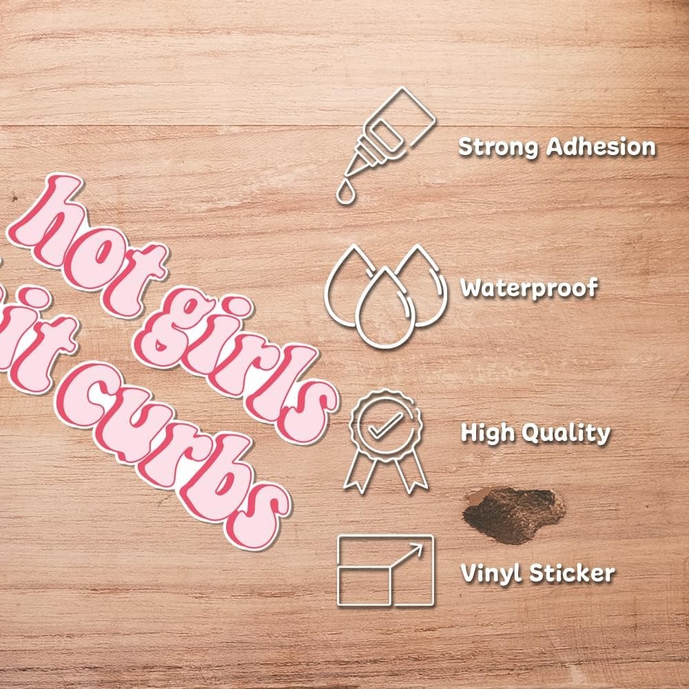 Hot Girls Hit Curbs Vinyl Sticker Funny Decal Car Laptop 7.3"x3.5"