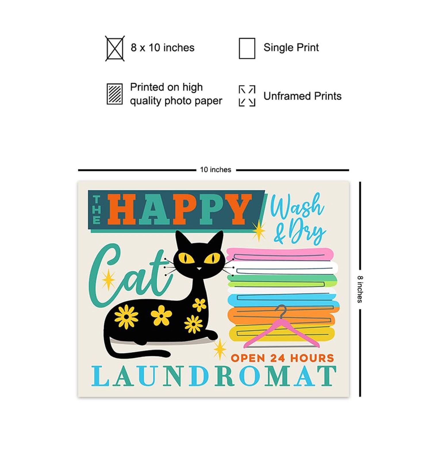 Mid Century Laundry room Decorations – Laundry room Wall Decor, Cute Cat Wall…