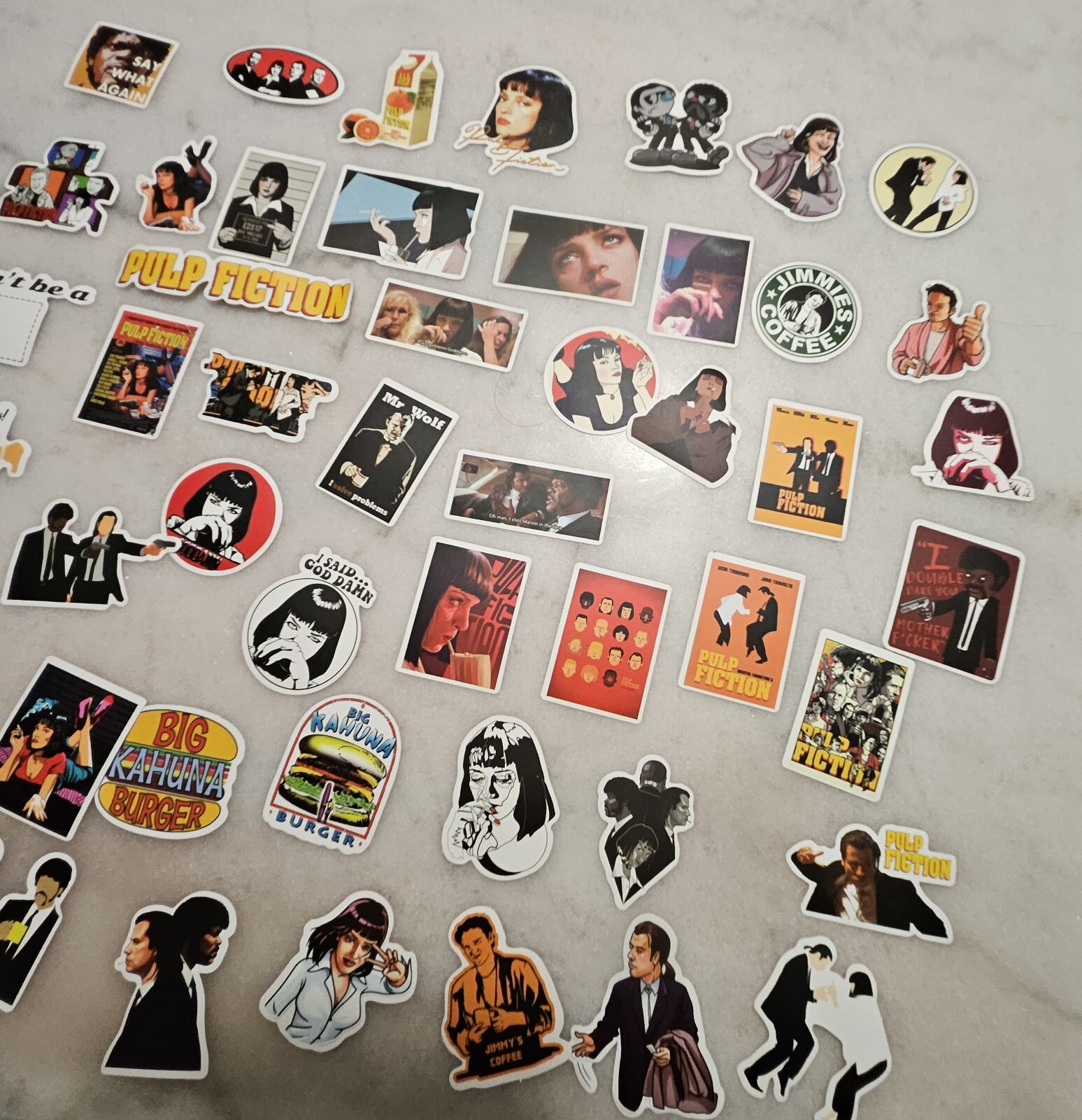 Lot Of 50 Collection Pulp Fiction 4" Tall Vinyl Decal Sticker BOGO