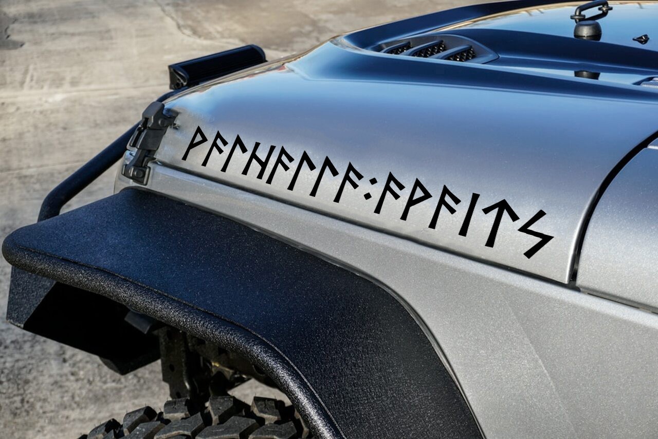 Valhalla Awaits Elder Futhark Celtic Rune Vinyl Decal Norse Viking Sticker