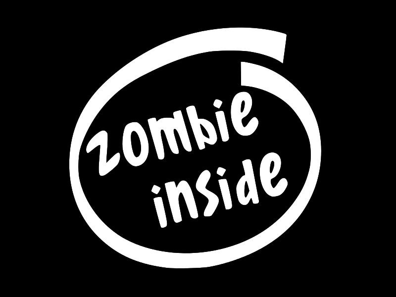 ZOMBIE INSIDE Walking Dead Vinyl Decal Car Wall Truck Sticker CHOOSE SIZE COLOR