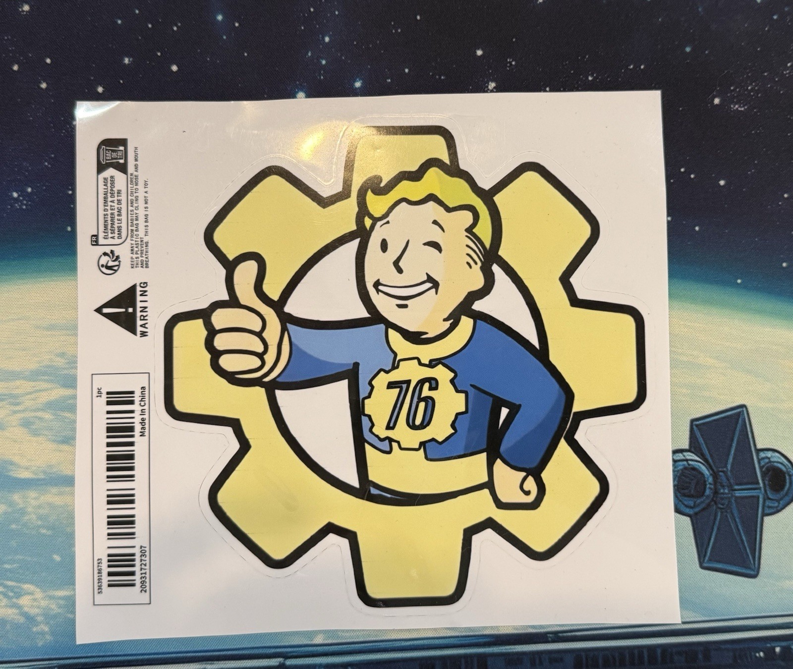 Fallout Vault Boy 76 Gear Vinyl Self-Adhesive Sticker Decal 6.5in Wall Window