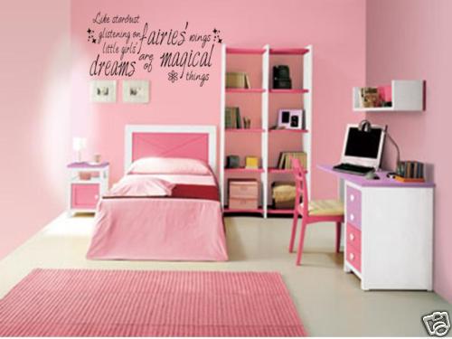 MAGICAL FAIRY DREAMS Girls Bedroom Wall Art Decal 48"
