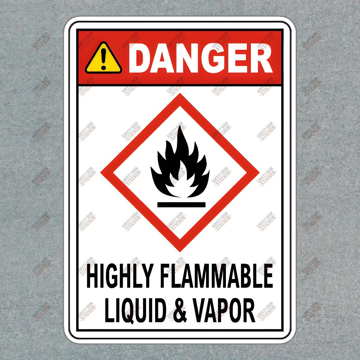 Danger Sign Highly Flammable Liquid & Vapor Safety Sticker OSHA #837816
