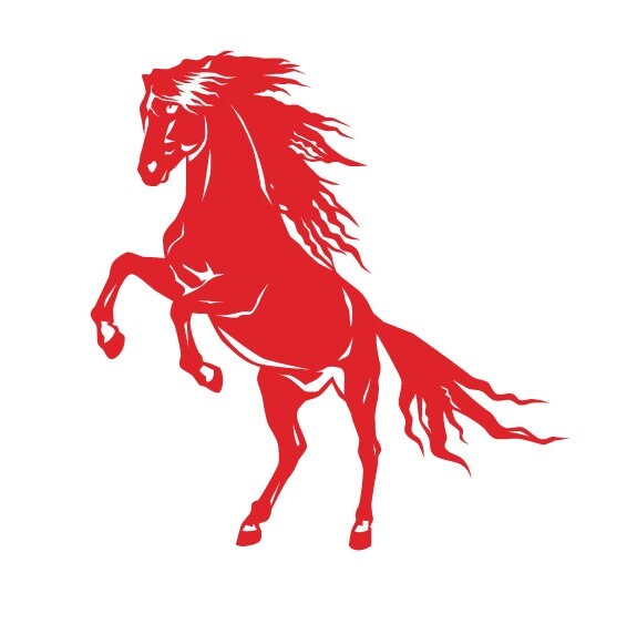 Horse Stallion Galloping #4, 4-21" Outdoor Die Cut Vinyl Decal Sticker