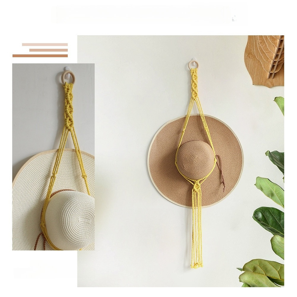 Modern Bohemian Tapestry Wall Hanging Made of Soft Cotton for Hat Organization