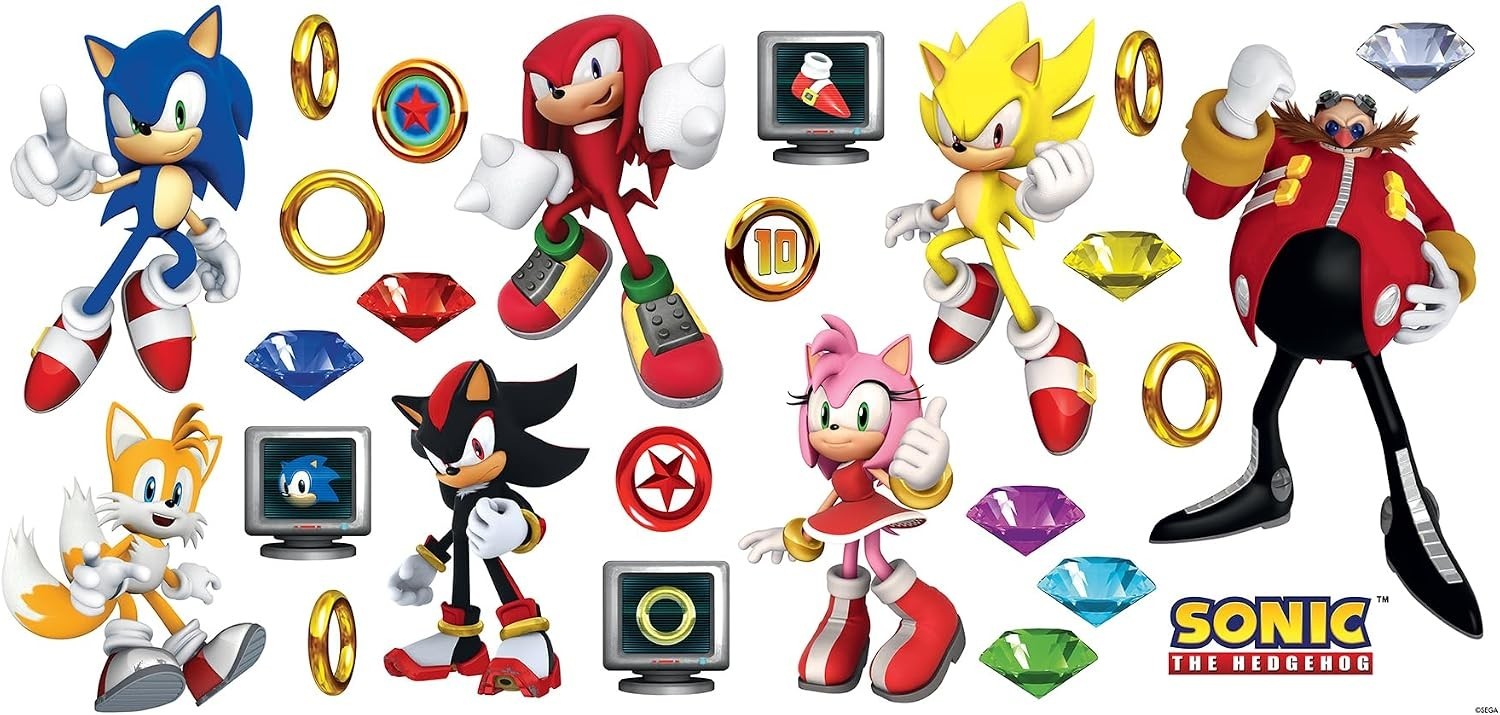 Sonic The Hedgehog Characters Wall Decals,