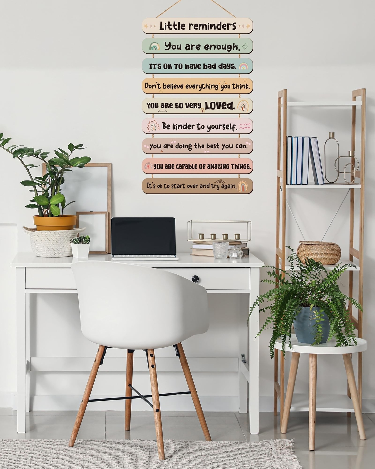 Romart Little Reminders Wall Decor: Boho Wooden Inspirational Wall Art for Ki…