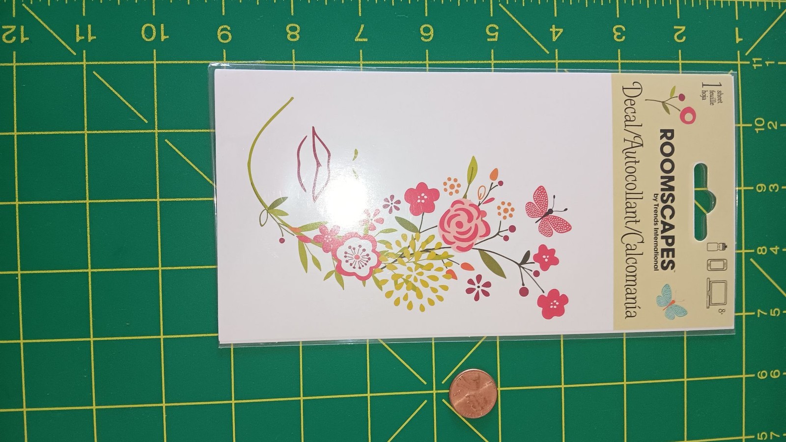 Roomscapes Wall Decal Floral Butterflies Peel Stick 1 Sheet Pink Home Decor