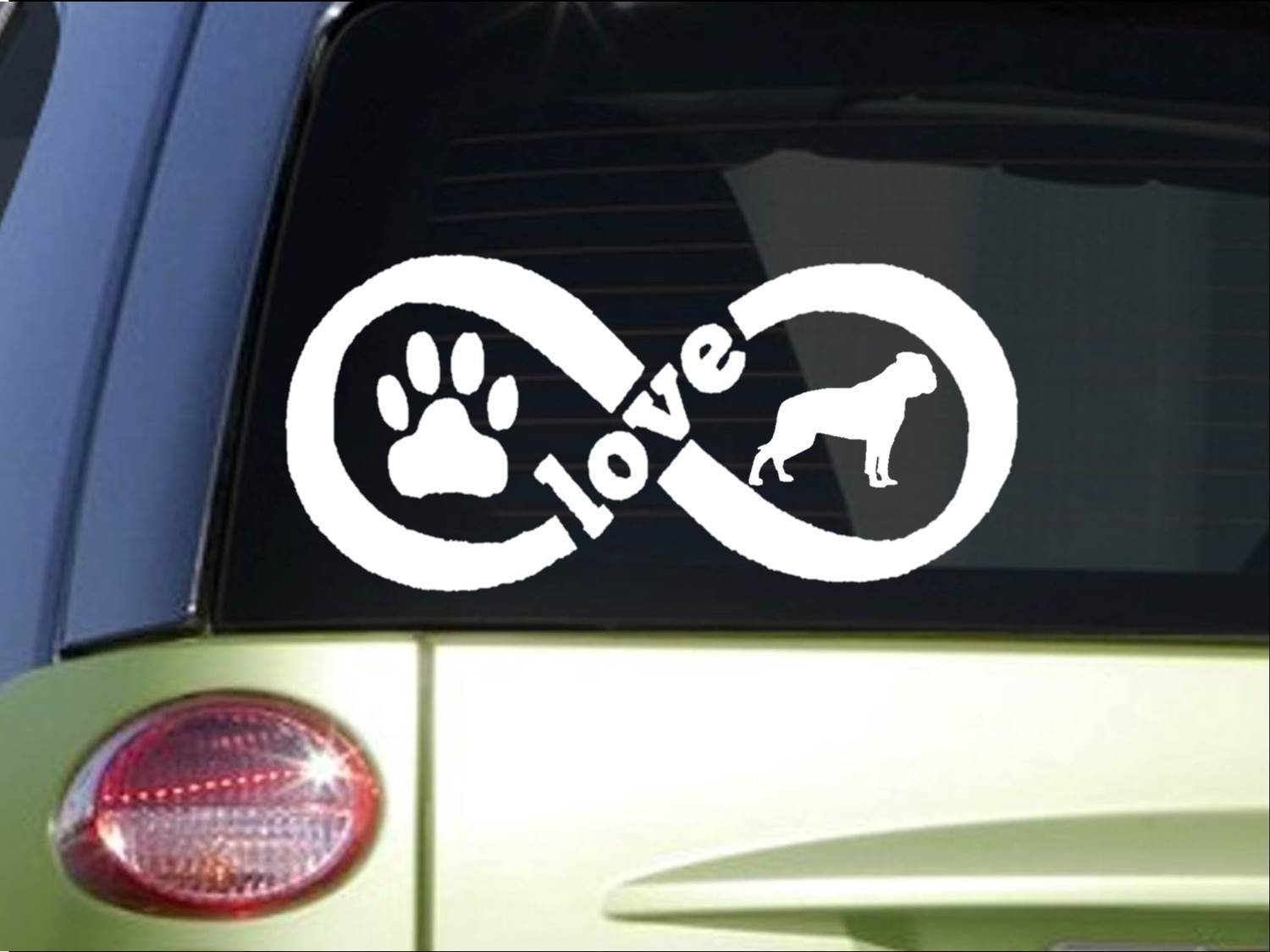 American Bulldog Infinity sticker *H403* 4 x 8.5 inch vinyl dog decal