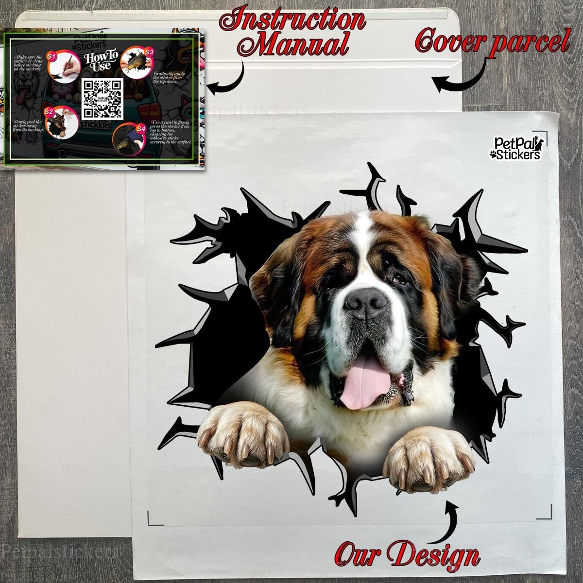 Dog Stickers Car Decals for Dog Lovers and St. Bernard Owners