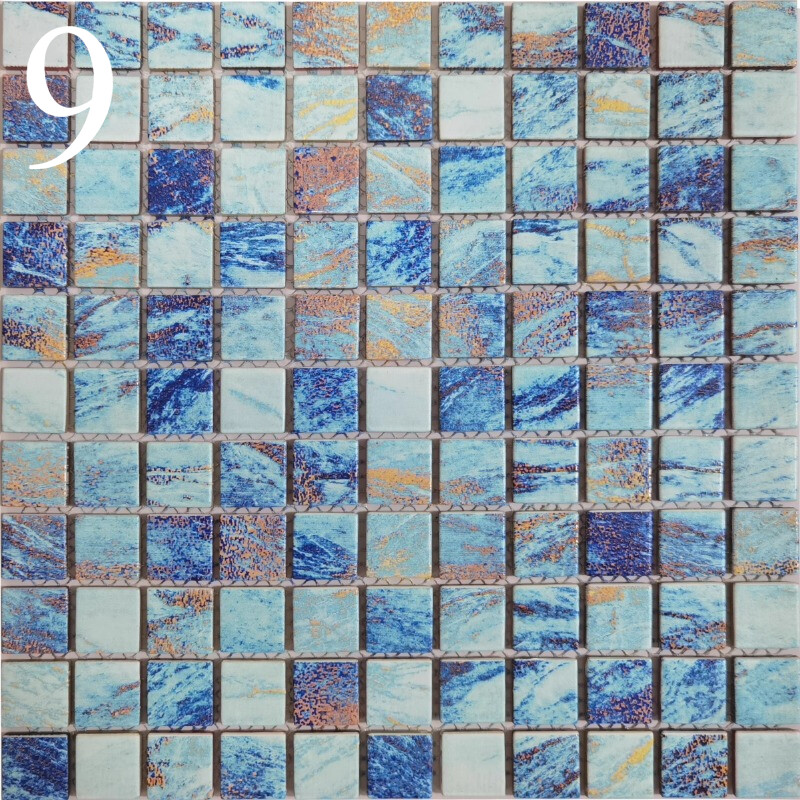 1pcs Self-adhesive Glass Mosaic Tile Sticker Retro Wall Background Decor Sticker