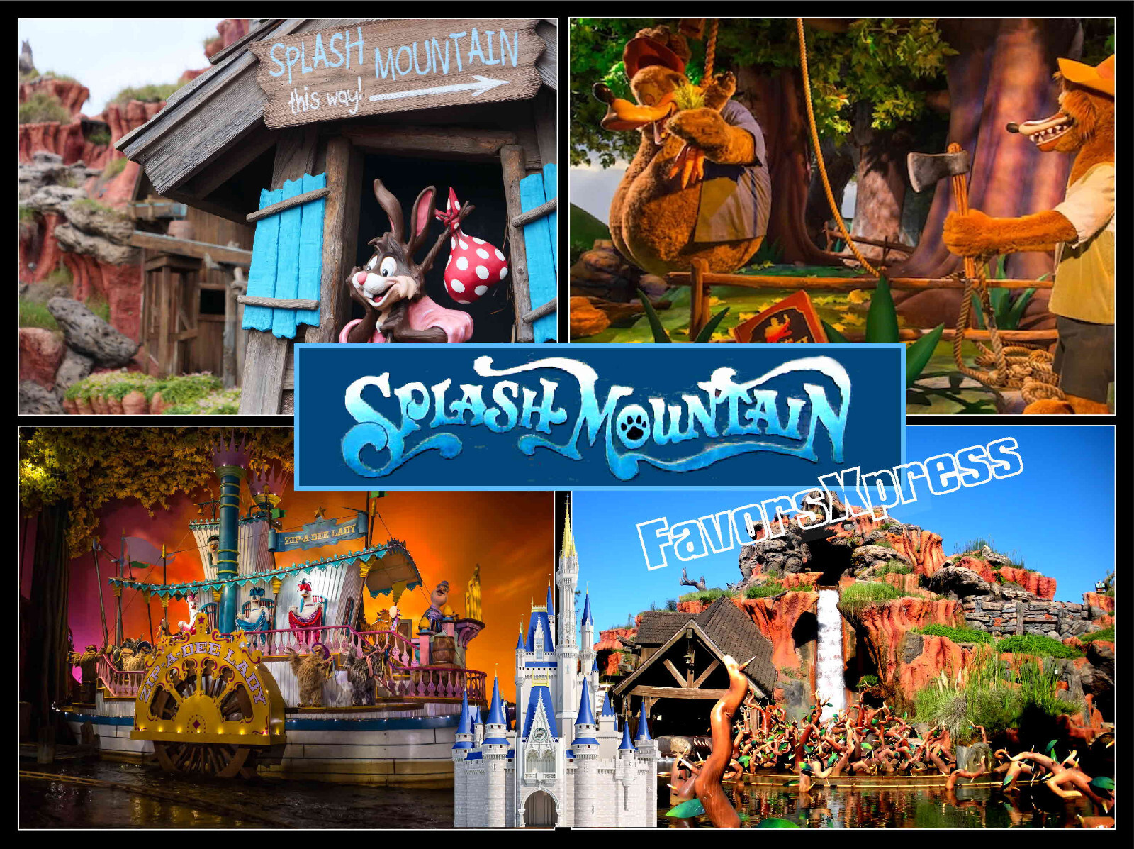 DISNEYWORLD SPLASH MOUNTAIN PHOTO MAGNET large 5.25 X 4 INCHES