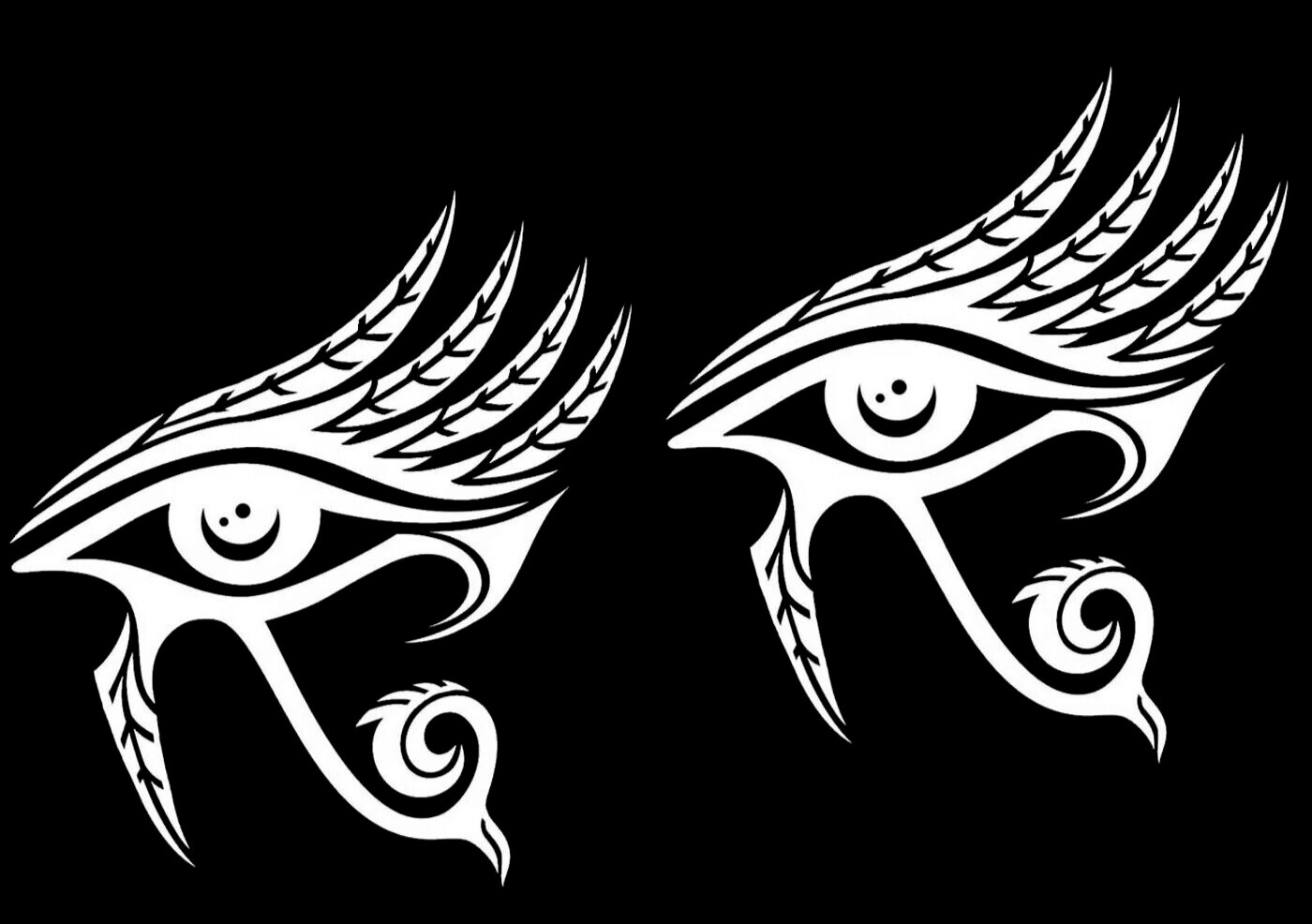 Eye of Horus Feathers Two 5" White Vinyl Decal Car Truck Protection Wisdom Truth