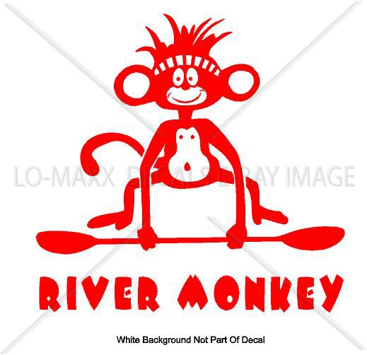 River Monkey Whitewater Watersports Kayaking Boating Outdoor Sport Vinyl Sticker