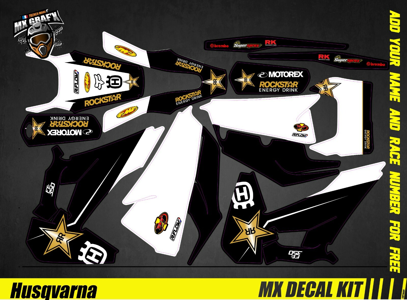 MX Decal Kit For Husqvarna FC/TC – ROCKSTAR 2022