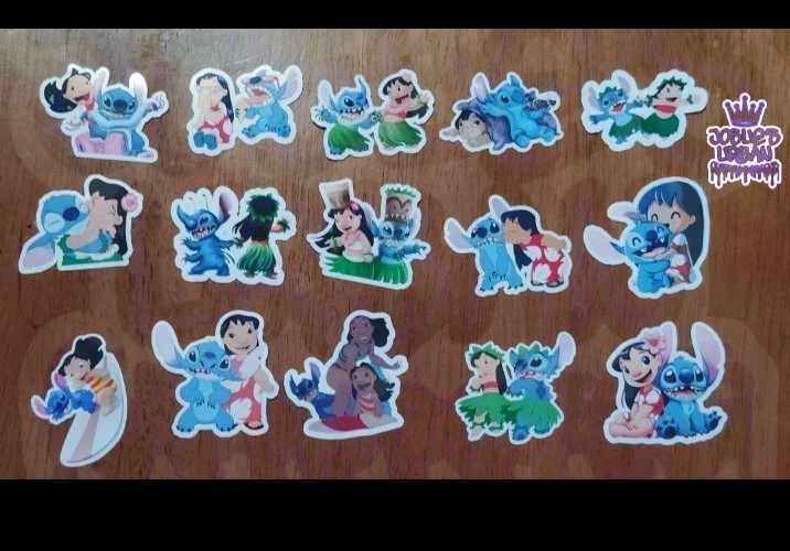 15pcs Lilo and Stitch Glossy Stickers