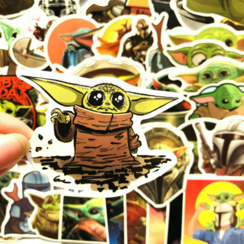 50 Pcs Baby Yoda Star Wars Mandalorian Vinyl Stickers for Laptop etc