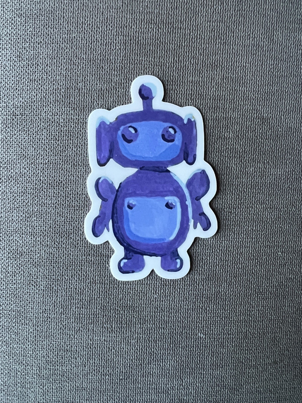 Purple Robot Vinyl Sticker 3” Waterproof, Cute for Laptop, Water Bottle