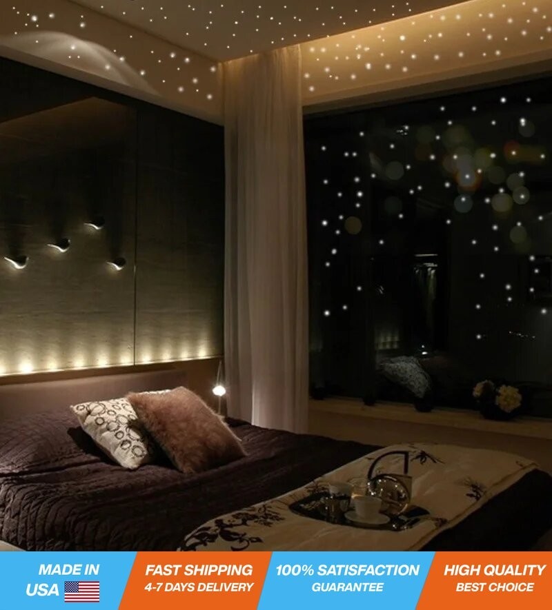 407PC Luminous Glow in Dark Star Stickers Vinyl Wall Decor Kids Room + 2PC Set