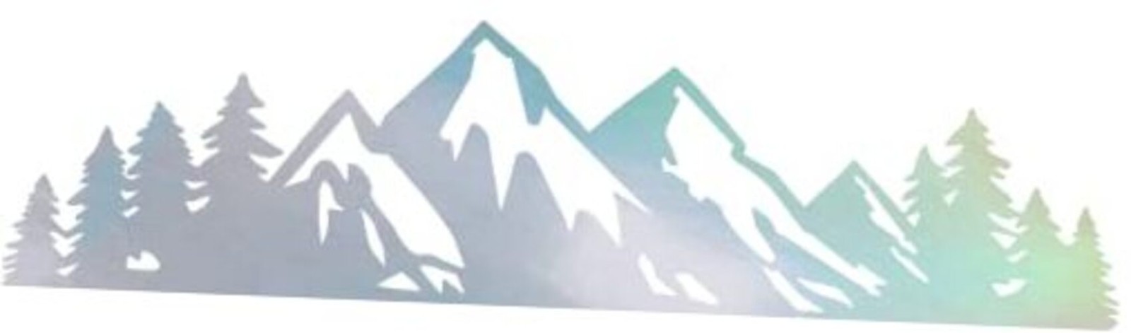Mountain Tree Forest Vinyl Decal for Car () 6.8 inches x 1.7 inches Hologram