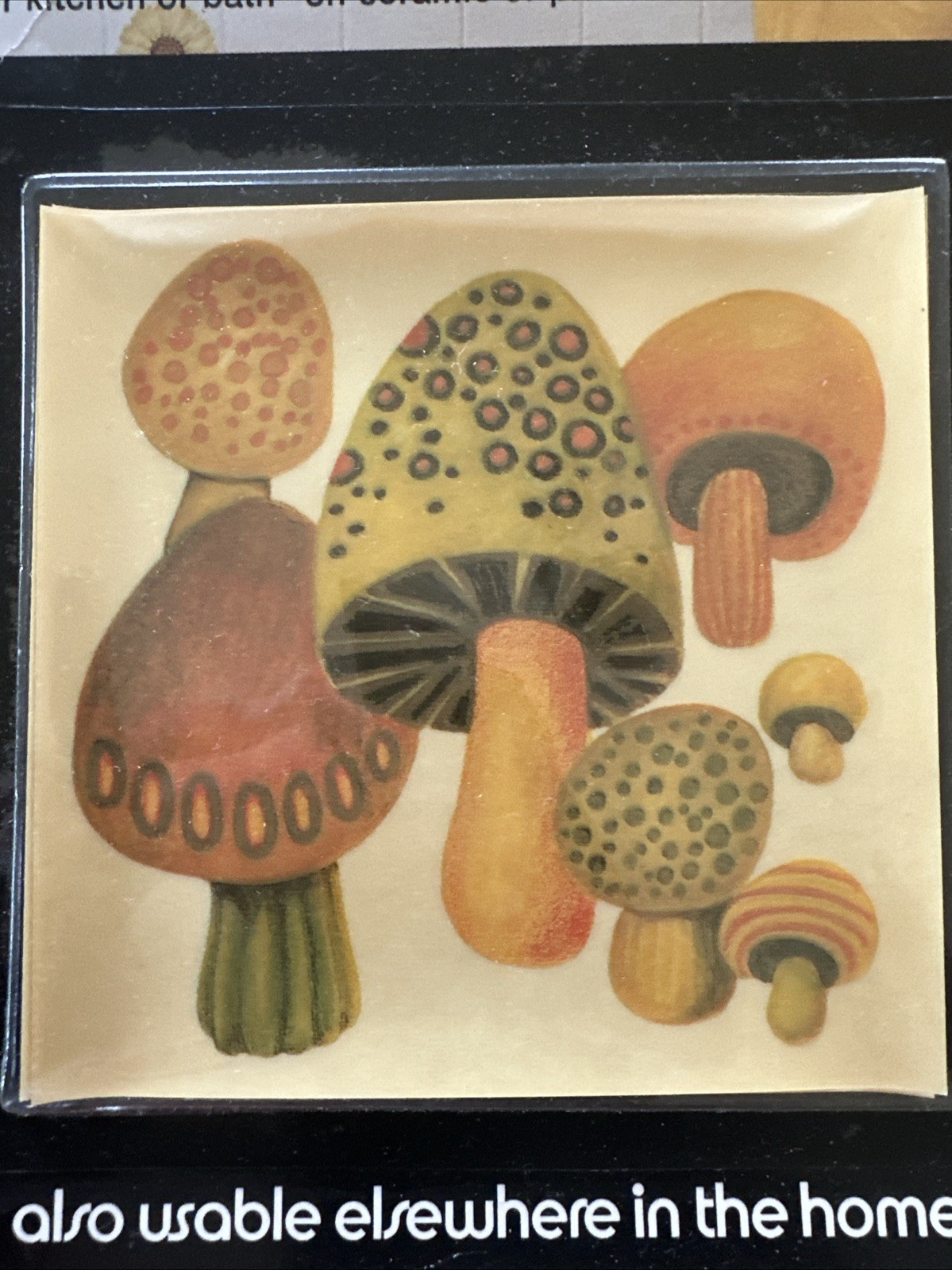 Vintage Groovy Mushroom Meyercord Decals Sheet Retro Fungi Art 70s Hippie Craft