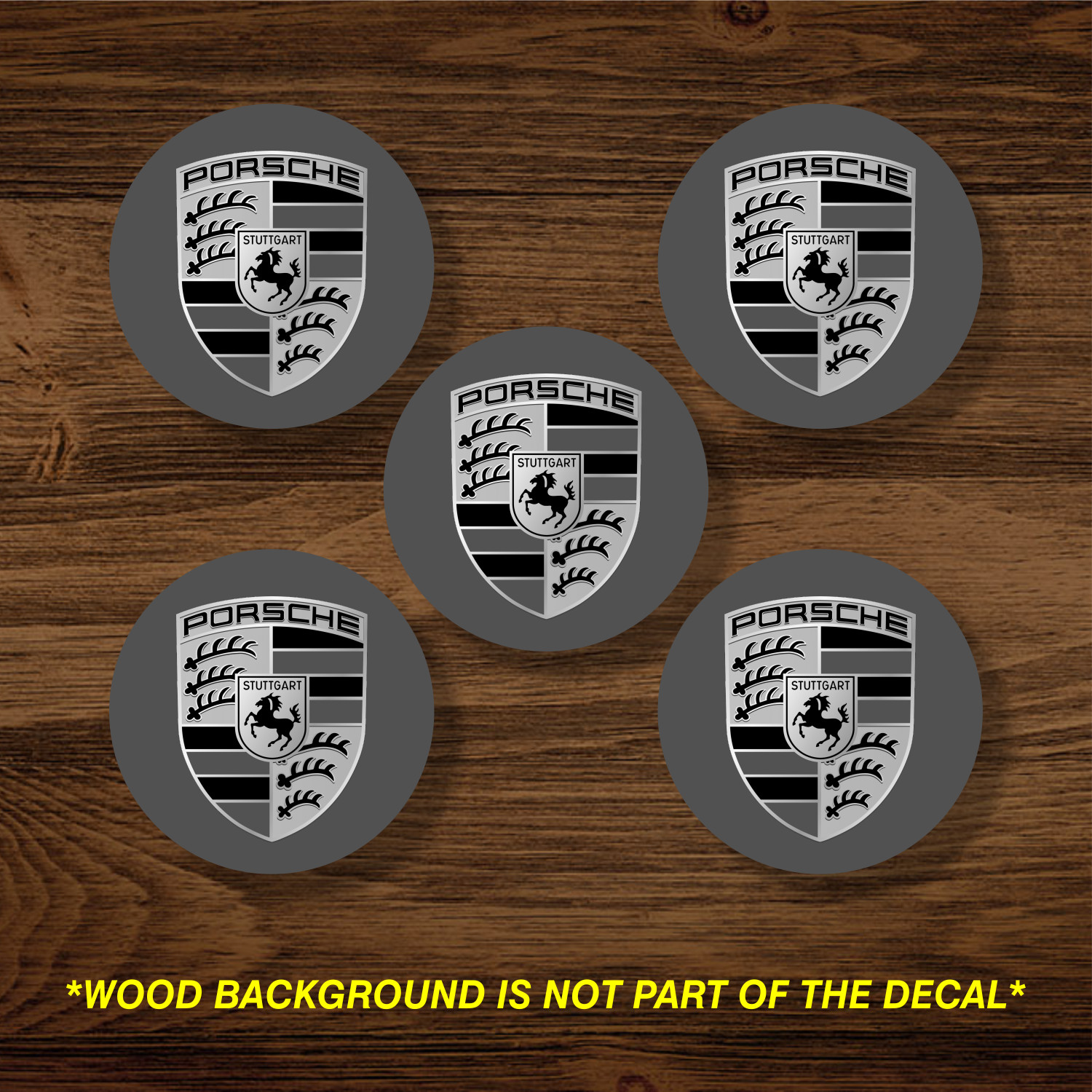 Vinyl Decal Sticker Overlays Fits Porsche Wheel Center Cap x5