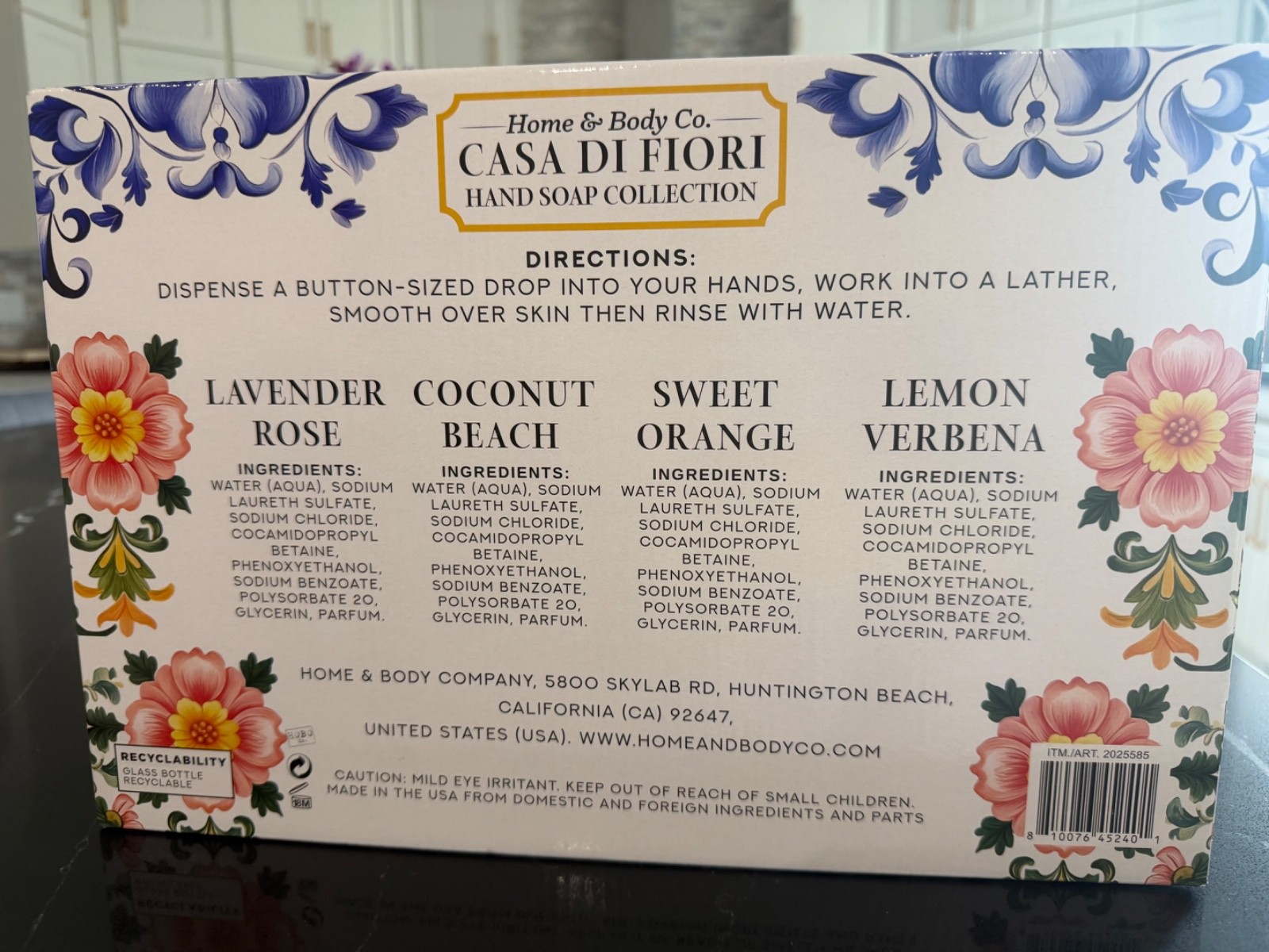 Home & Body Co. Casa Di Fiori Hand Soap Collection Set of 4, 19.5 Fl Oz (576 Ml)