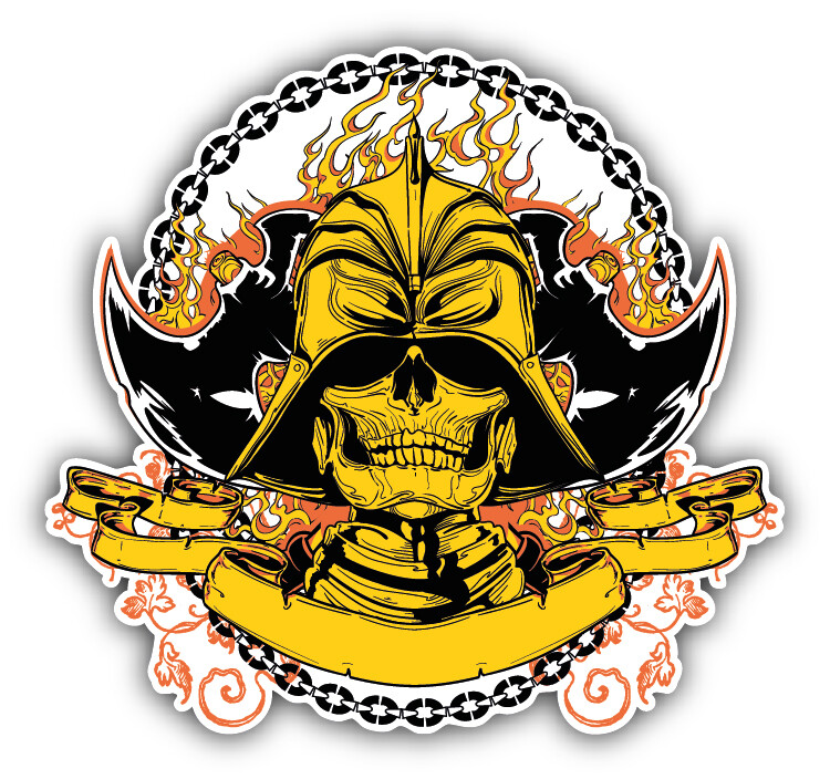 Oriental Warrior Car Bumper Sticker Decal