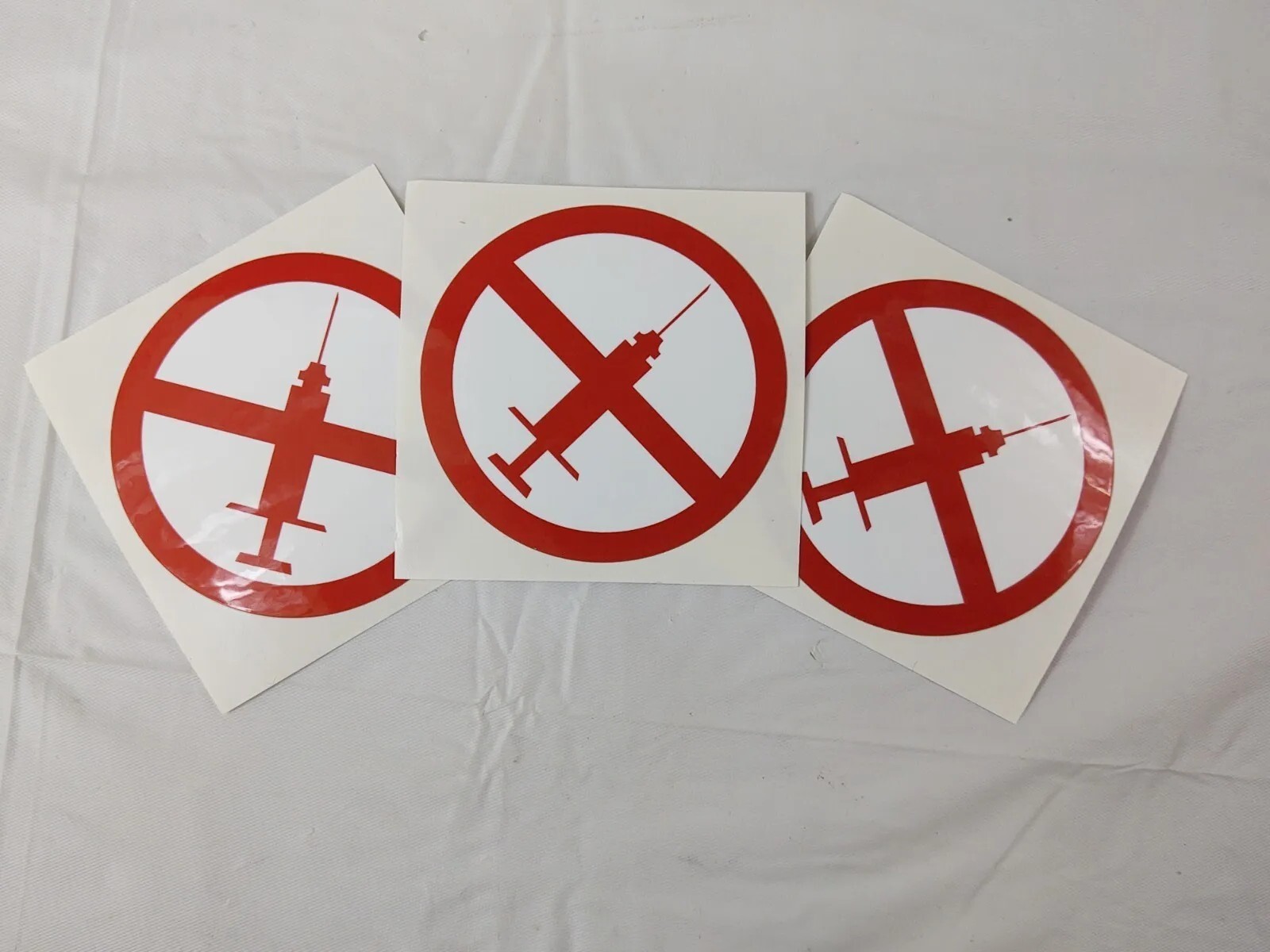No Syringe Needles Round Trash Can Receptacle Stickers 12 Individual Stickers