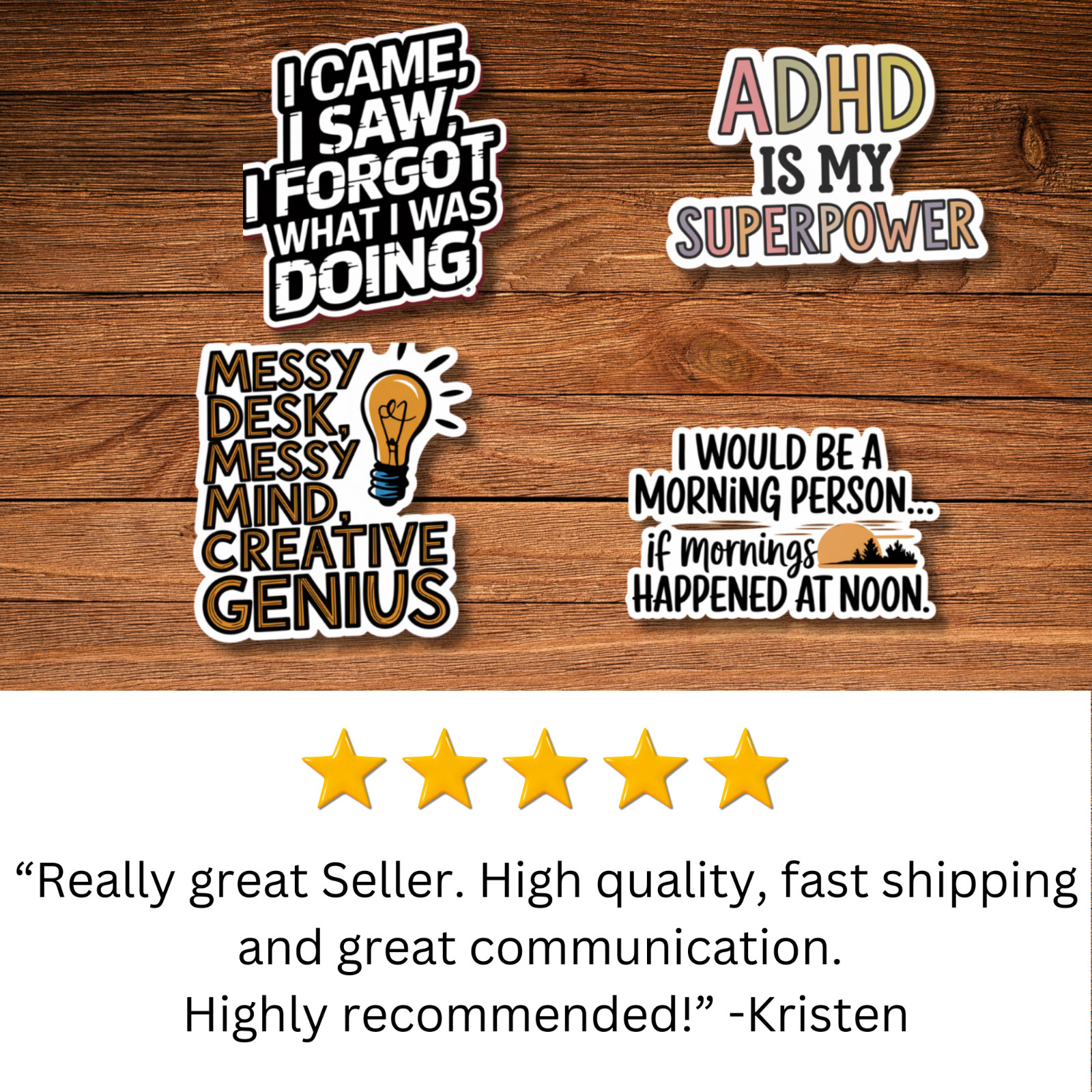 Funny ADHD Stickers for Your Laptop, Water Bottler, or Planners.