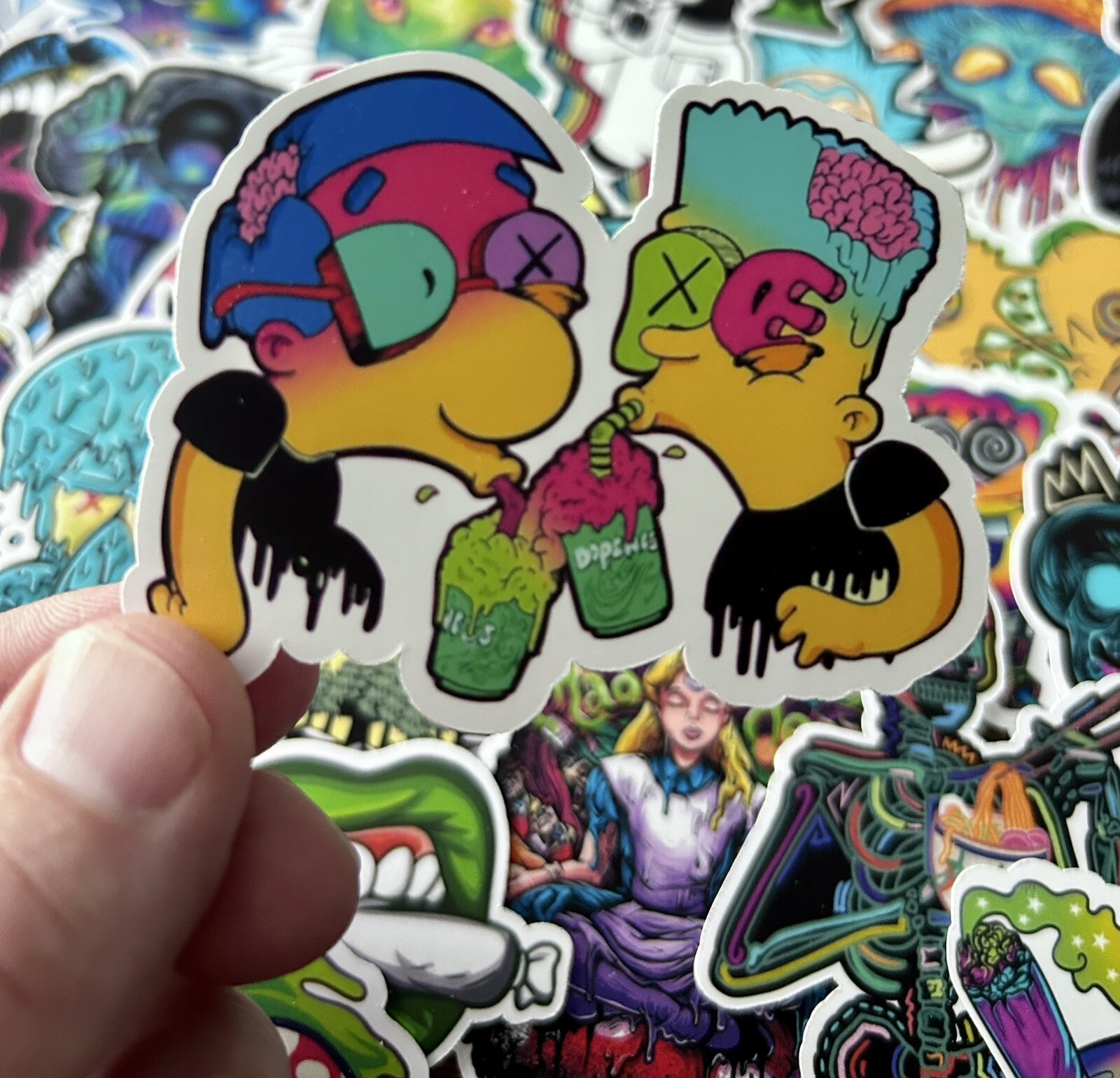 25/50 Piece Psychedelic Sticker Pack – Waterproof Vinyl – Pop Culture Weed