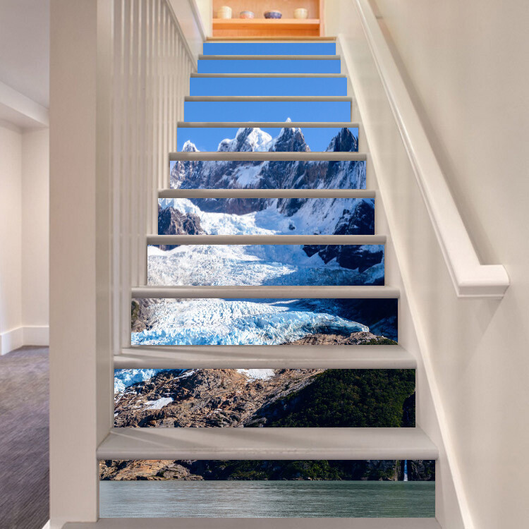 3D Snow Mountain AZ189 Stair Risers Decoration Mural Vinyl Wallpaper Kay