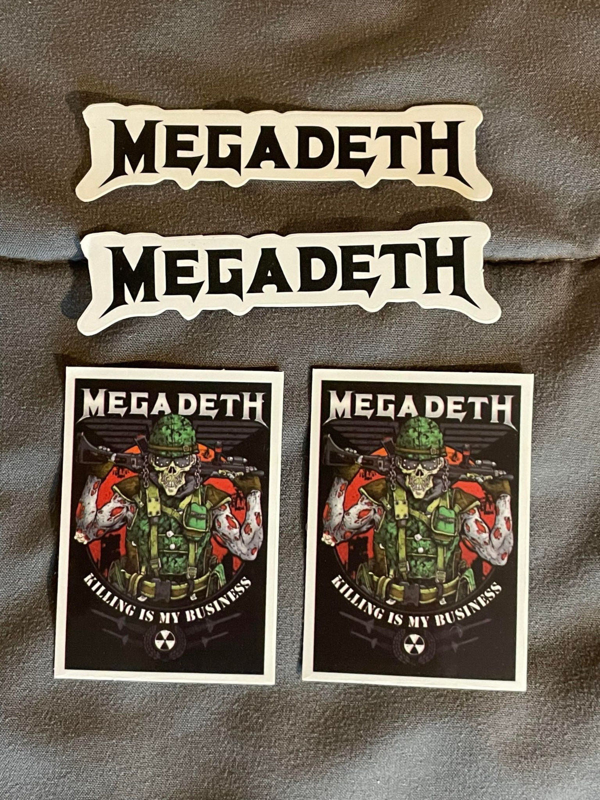 Lot of 4 MEGADETH 3/4" to 3" Band Logo Stickers FAST! FREE SHIP! Mustaine