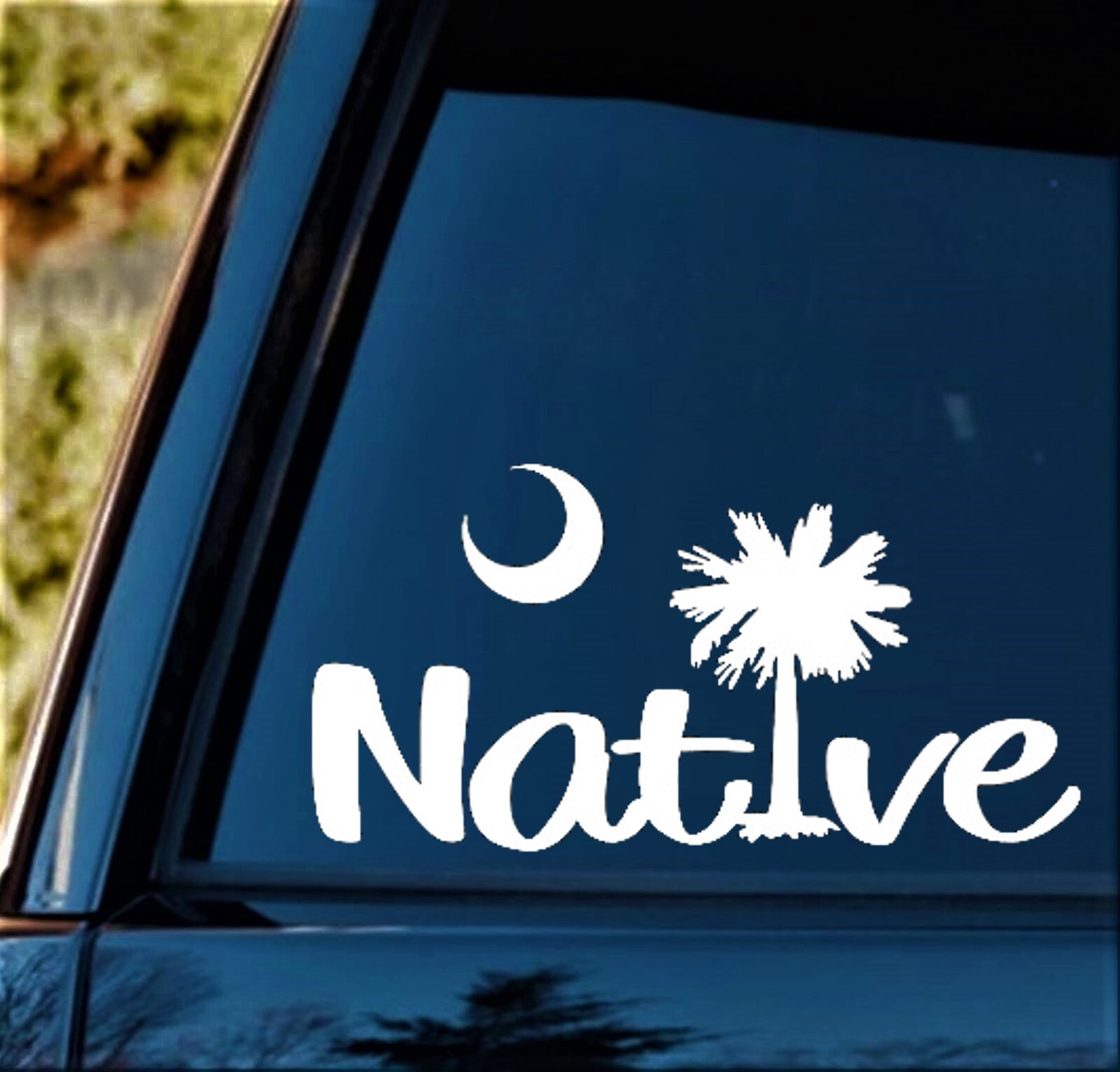 South Carolina Native Palmetto Tree Decal Sticker SUV Van Car Vacation Beach