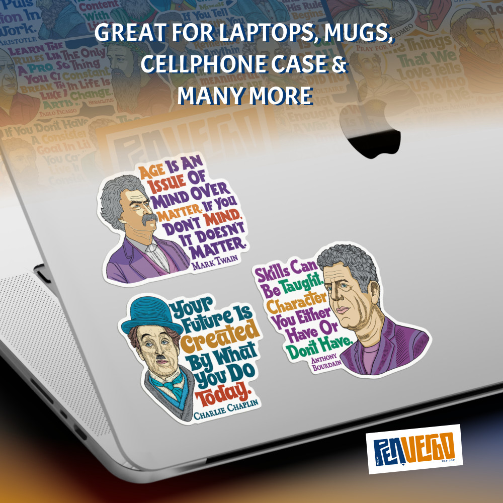 Charlie Chaplin Quote Sticker 2pcs | Your Future | Life Philosophy Quote | PI501