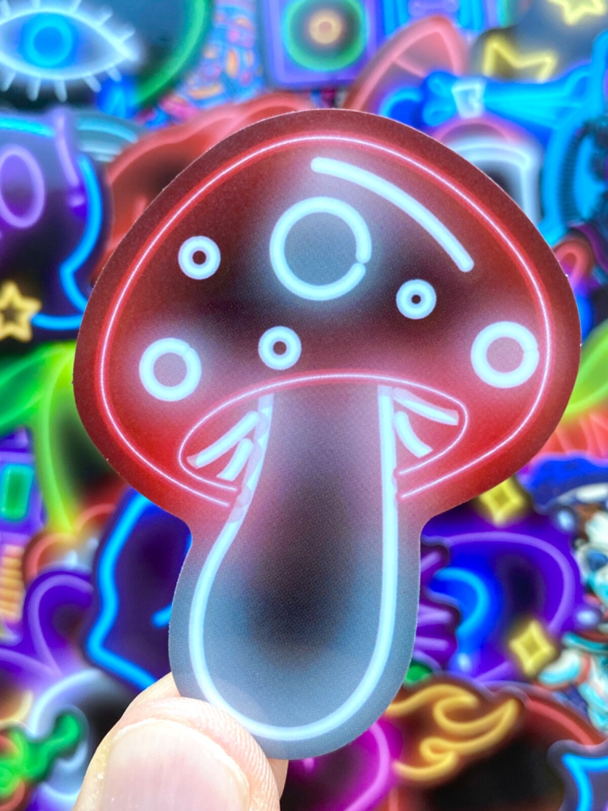 5-50 pcs Neon Stickers, Cute Cool Light Kawaii Stocking Stuffer Laptop Decals