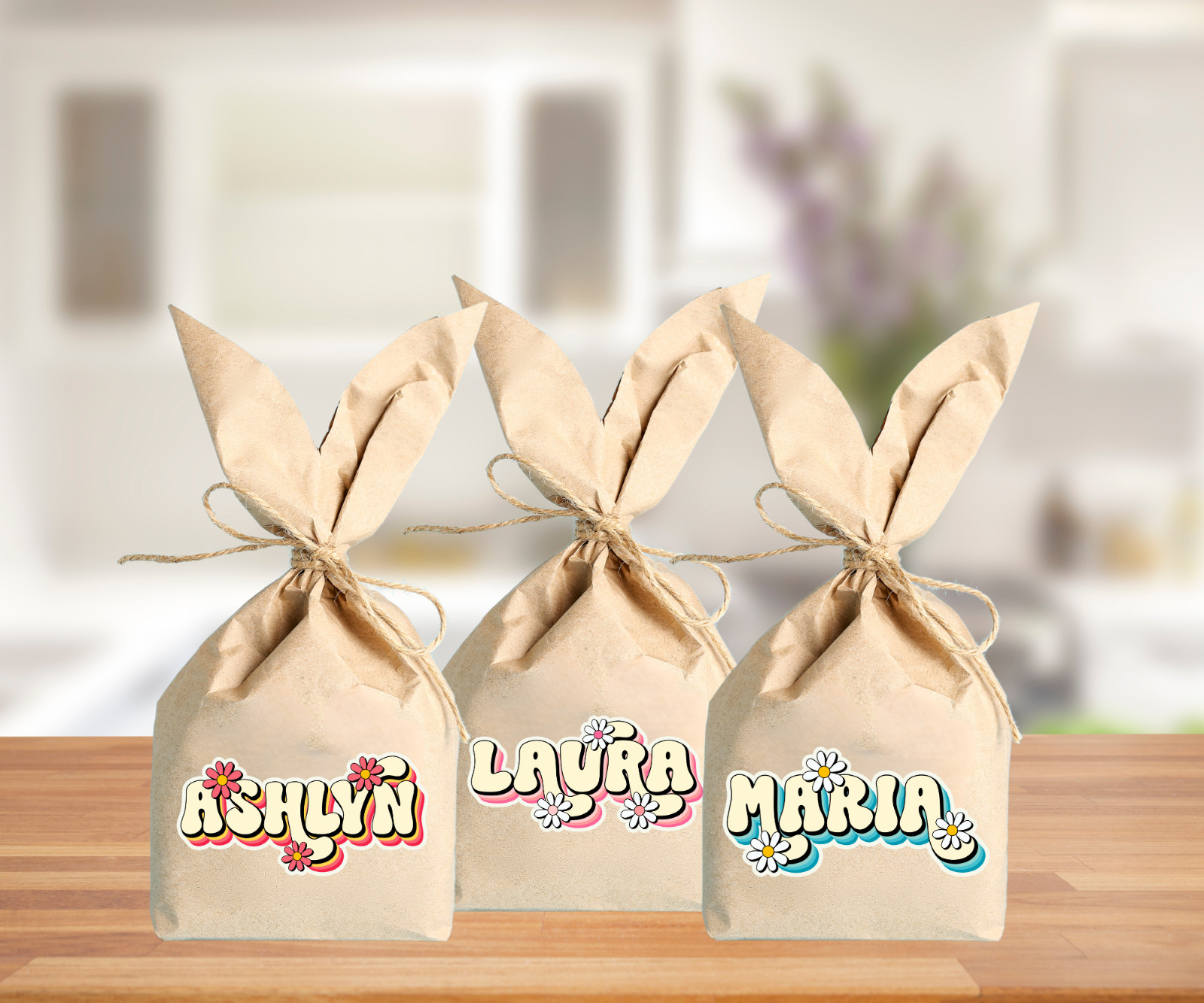 Custom Easter Name Sticker, Waterproof Vinyl Decal, Kids Gift, Laptops, Bunnie